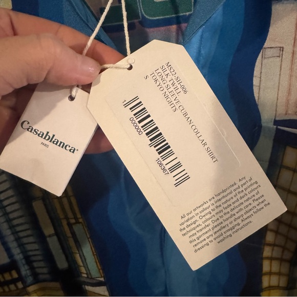 Casablanca Tokyo Nights Long Sleeve Cuban Collar Shirt in Multi - Picture 15 of 16